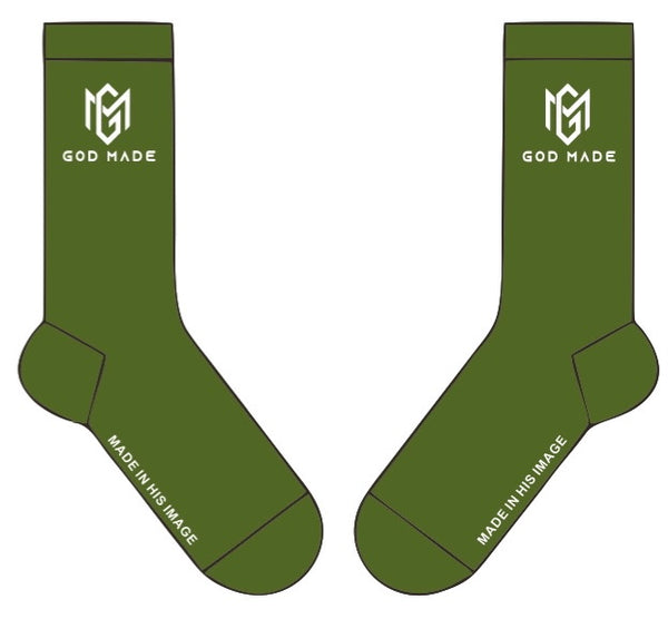 Olive Green God Made Socks