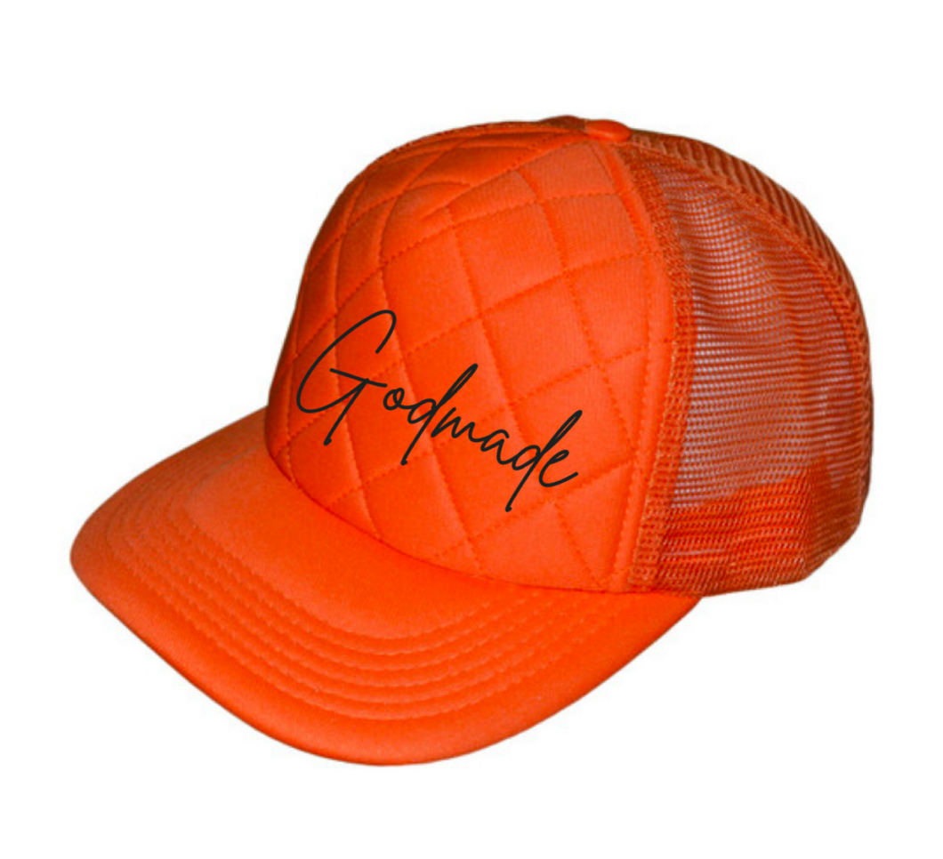 God Made Orange Trucker Hat