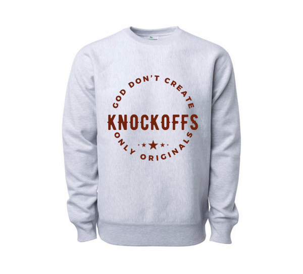 God Doesn’t Create Knockoffs Grey Sweater