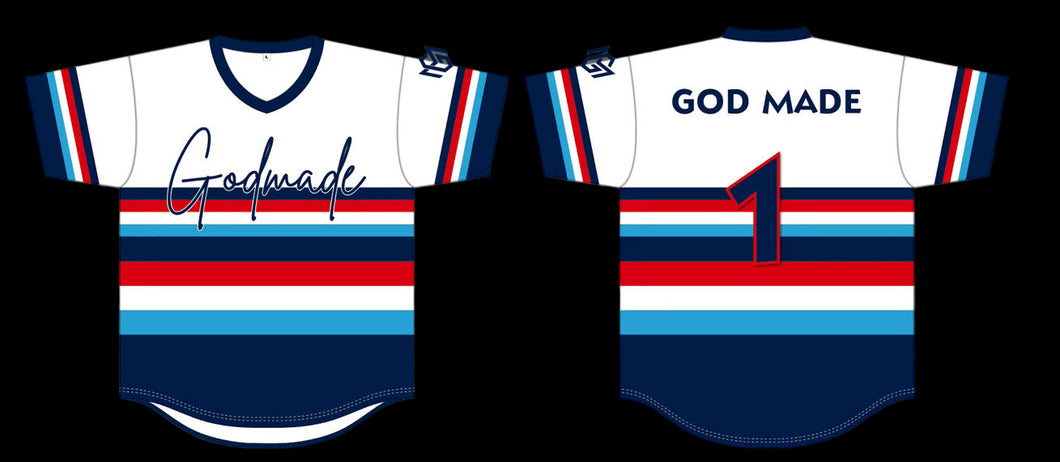 Red White & Blue Baseball Jersey