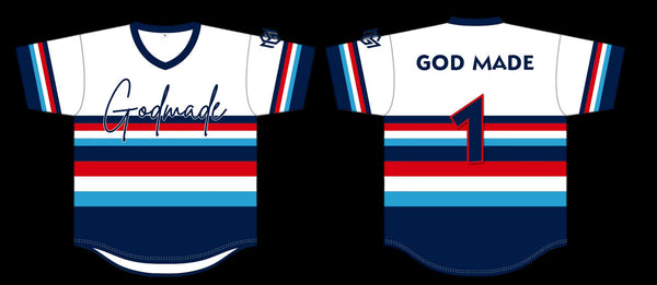 Red White & Blue Baseball Jersey
