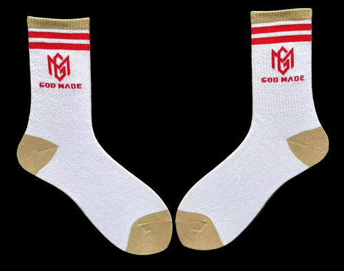 Red, Brown, White Socks