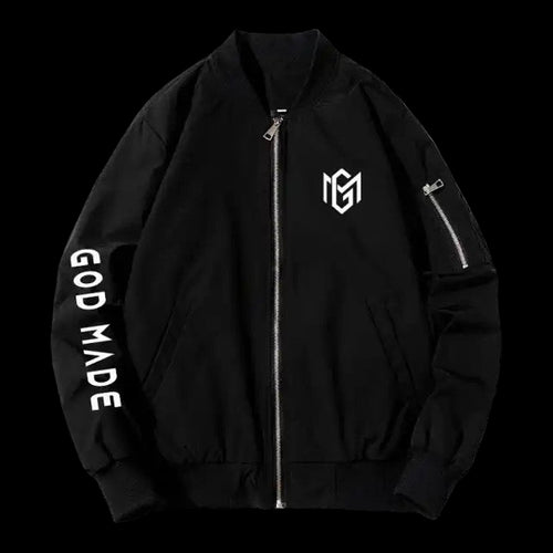 God Made Black Bomber Jacket (RUNS SMALS)
