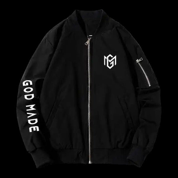 God Made Black Bomber Jacket (RUNS SMALS)
