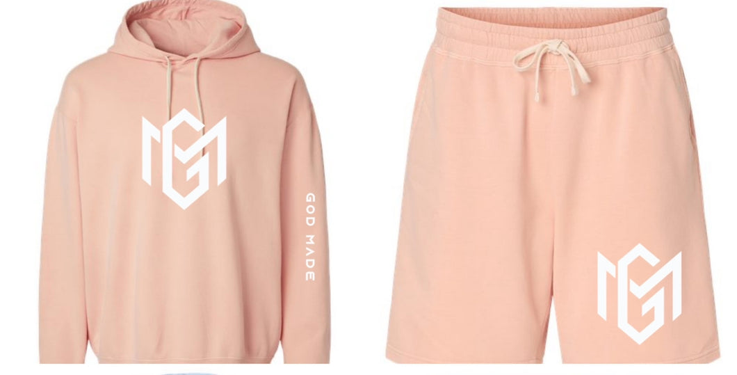 Peachy Garment-Dyed Lightweight Fleece Sweat Short Set