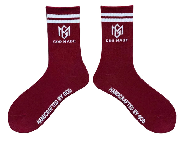 God Made Burgundy Socks