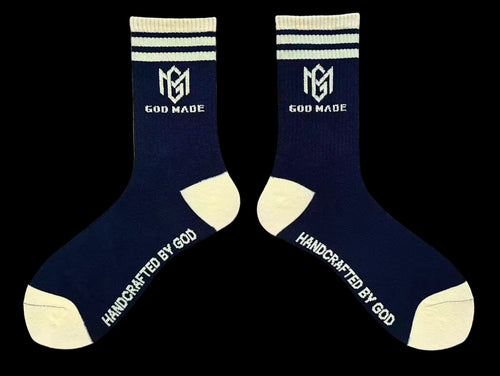 God Made Navy/Cream Socks