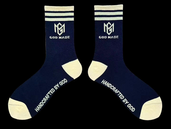 God Made Navy/Cream Socks