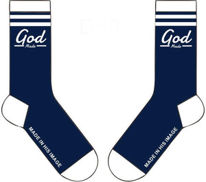 Navy Blue/White Socks