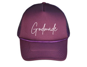 God Made Plum Trucker Hat