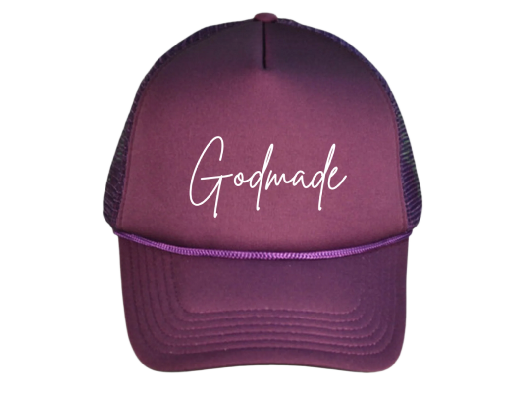 God Made Plum Trucker Hat