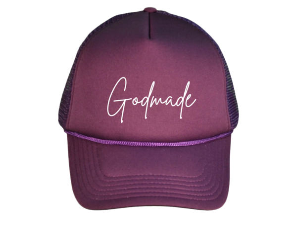 God Made Plum Trucker Hat