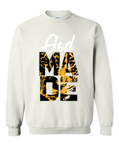 God Made White Chenille Patch Sweater