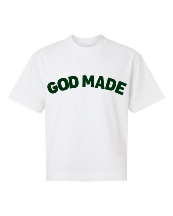 God Made Clasic White/Green Tee