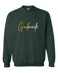 God Made Green Embroidered Sweater