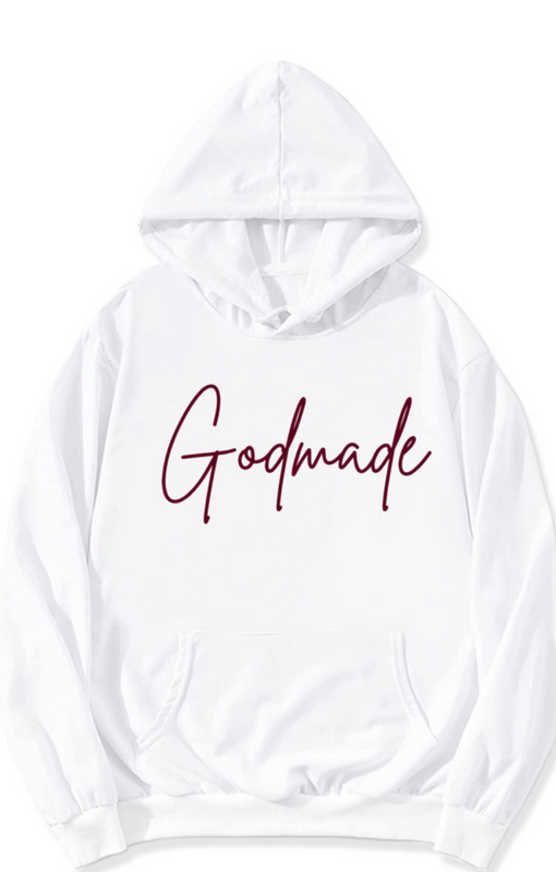 God Made White/Burgundy Hoodie