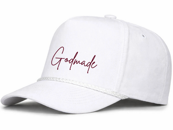 Burgundy Five-Panel Twill Cap