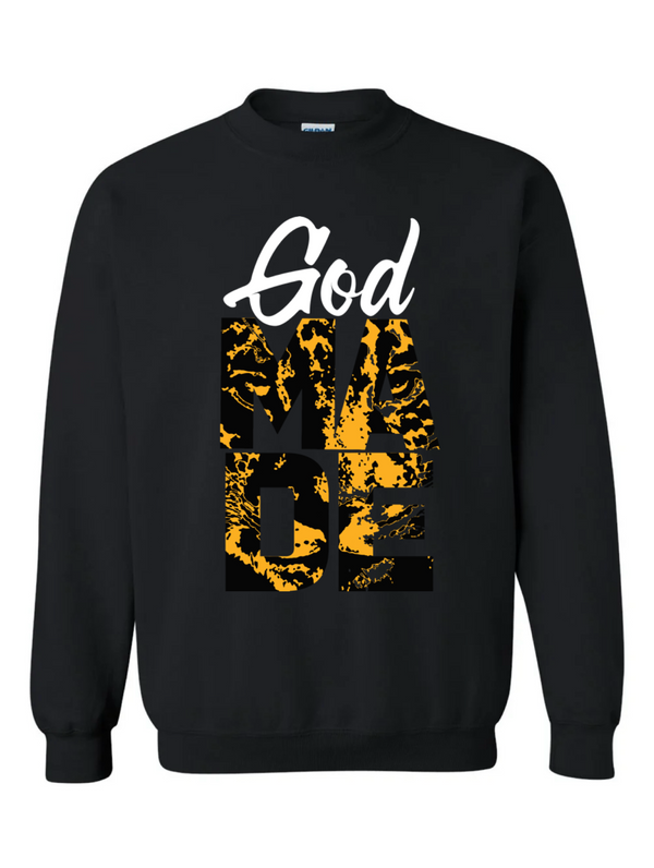 God Made Tiger Chenille Patch Sweater