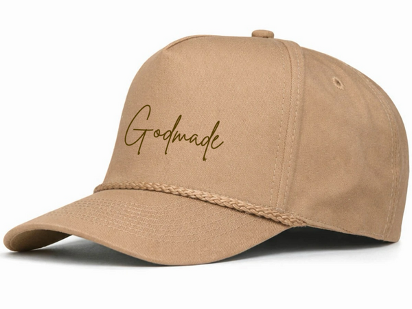 Tan/Brown Five-Panel Twill Cap