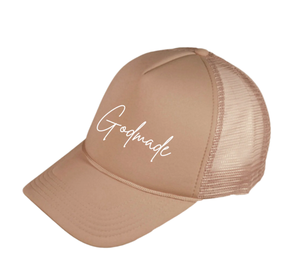 God Made Tan Trucker Hat