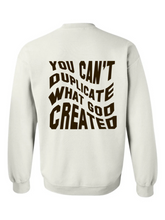 God Made White/Brown Crewneck