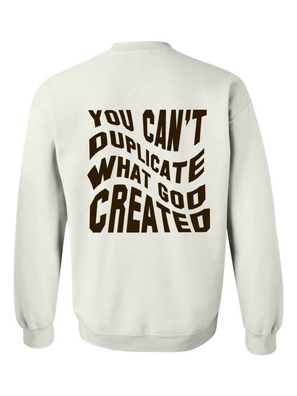 God Made White/Brown Crewneck