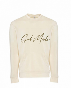 God Made Signature Natural & Brown Sweater w/Pockets